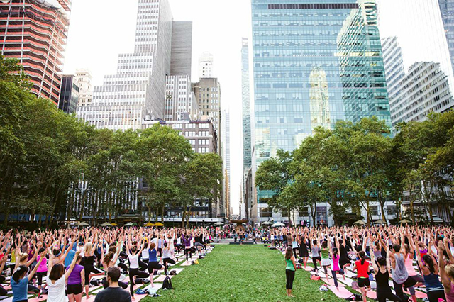 Bryant Park Yoga Class